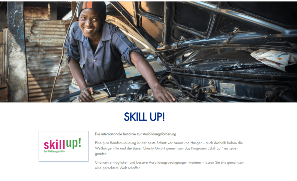Skill Up! eine Kooperation von Bauer Charity und der Welthungerhilfe